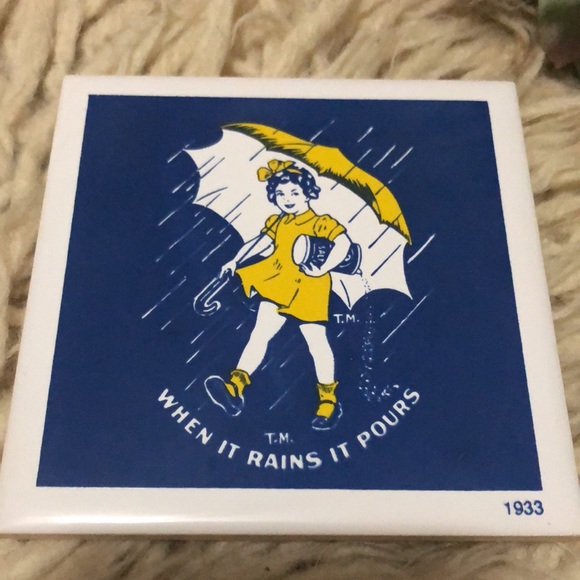 NEW-Morton Salt Coasters-2 pieces-Ceramic-4x4in - Picture 4 of 9